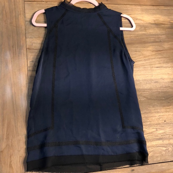 rag & bone Tops - Rag & Bone 100% silk crepe navy sleeveless blouse